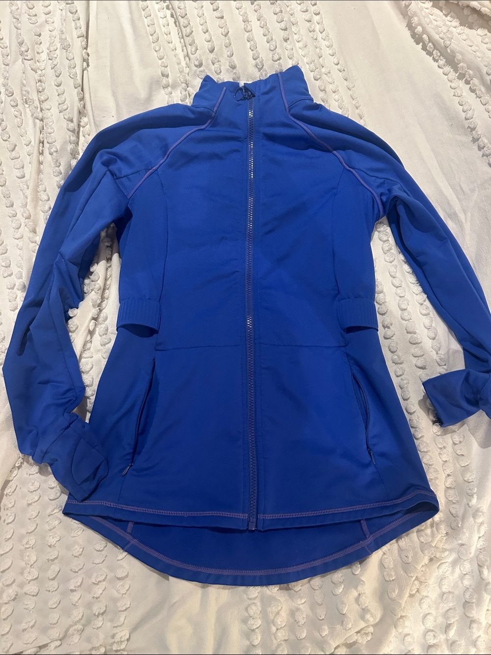 Fabletics Royal Blue Full-Zip Utility Jacket, thicker material